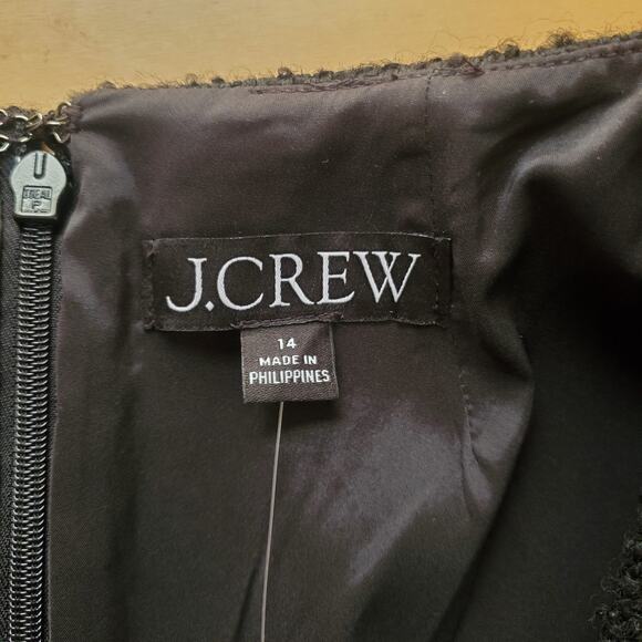 J Crew Sophia Mini Dress Maritime Tweed Black Sleeveless Classic Size 14 NWT - Picture 7 of 10